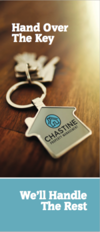 Front Cover of Tri-fold Brochure for Chastine Property Management's Leasing Services